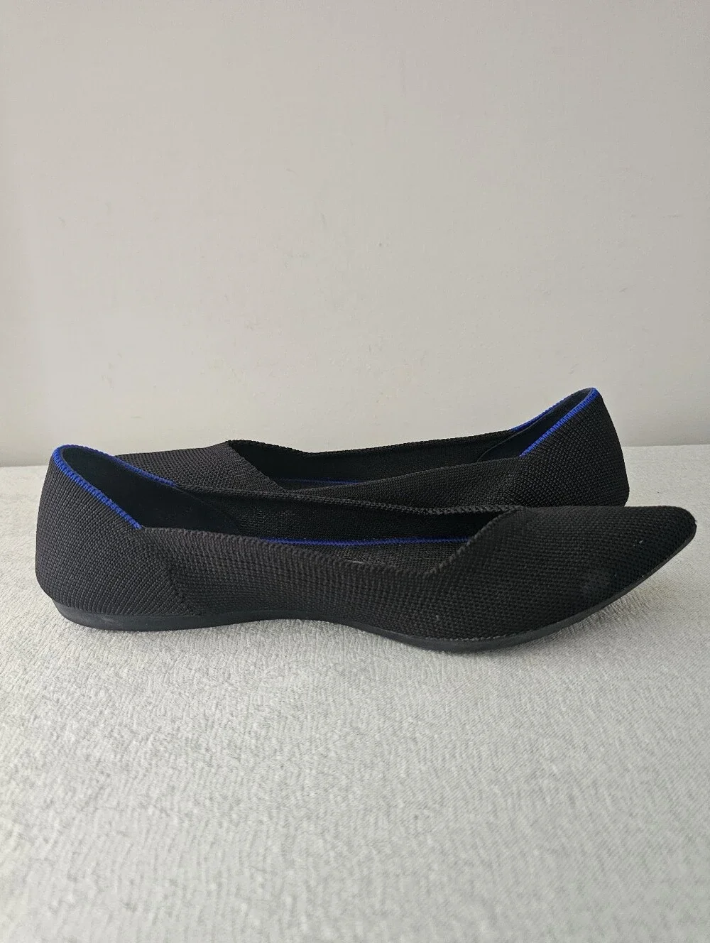 Rothy’s Womens The Point Ballet Flats Shoes Sz 8 Black Slip On Comfort Work